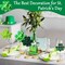 5 Pcs St Patrick's Day Table Wood Sign Fabric Shamrock Tabletop Standing Decor Irish Block 3D Rustic Freestanding Table Centerpiece for Wedding Party Farmhouse Fireplace Mantel(Shamrock)